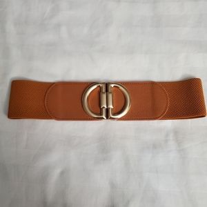 Tan Stretch Belt with Gold Clasp